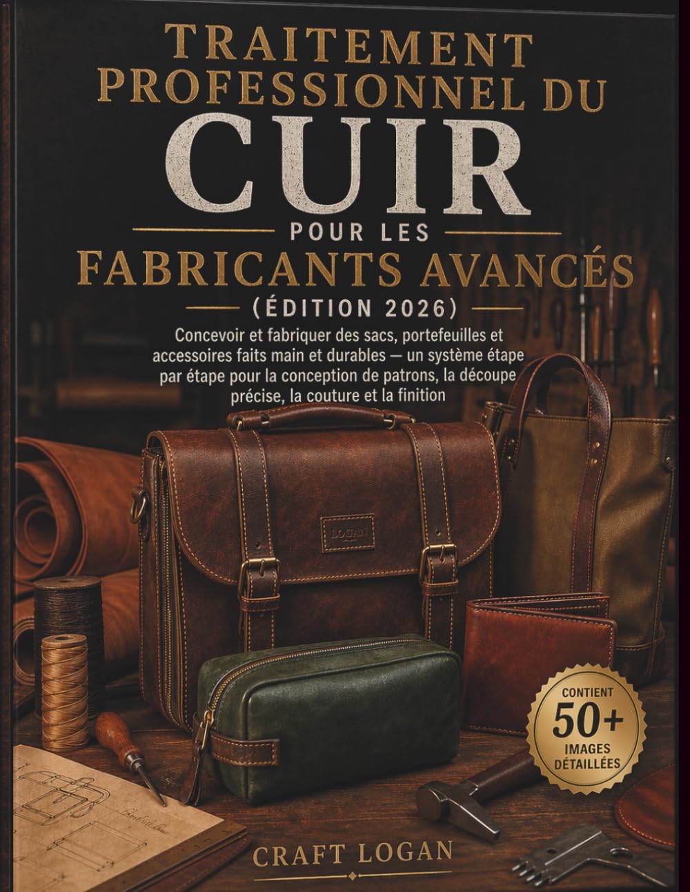 Traitement professionnel du cuir pour les fabricants avancés édition 2026: Concevoir et fabriquer des sacs, portefeuilles et accessoires faits main ... de patrons, la découpe précise, la coutur