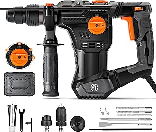 Martello Demolitore, Martello Perforatore con Mandrino a Serraggio Rapido 5J 1050W, SDS Plus Mandrino, 4 Funzioni in 1, 0-1050RPM 4400BPM-TRH02A