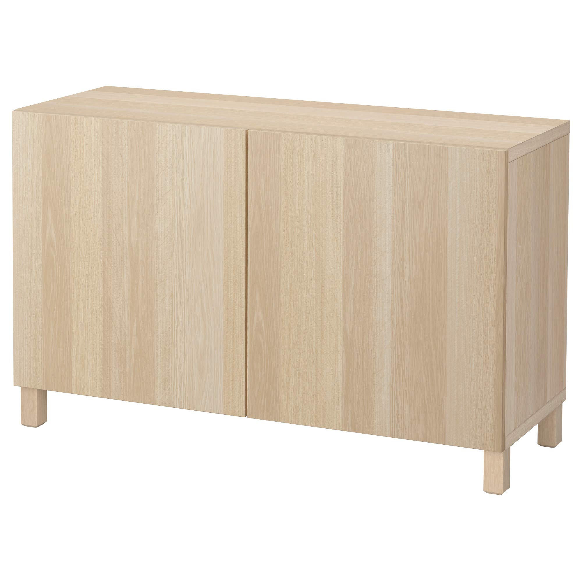 Ikea BESTÅ Aufbewahrungskombination mit Türen, 120 x 42 x 74 cm, weiß gebeizte Eichenoptik / Lappviken/Stubbarp weiß gebeizte Eiche Küche, Haushalt & Wohnen