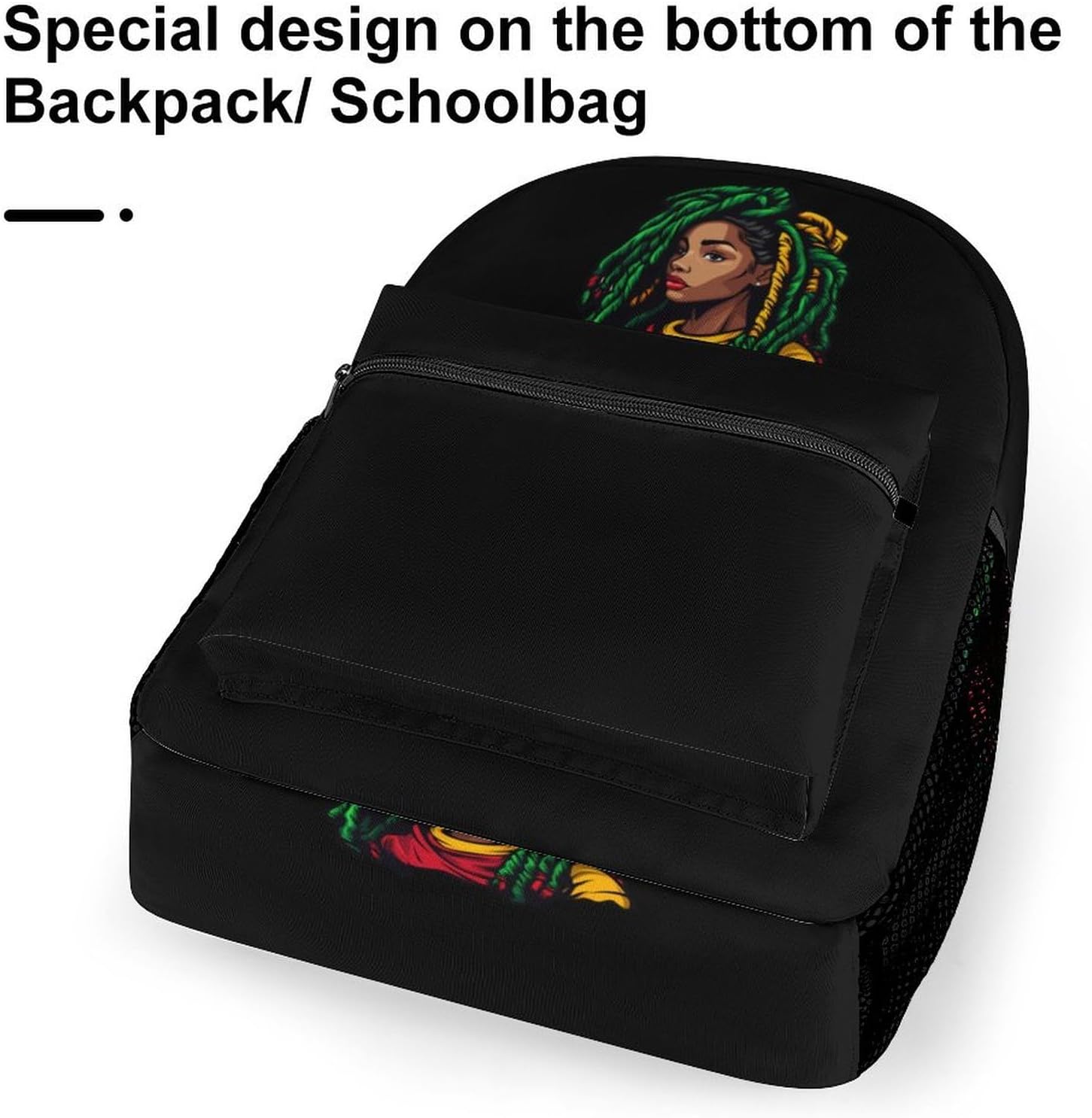 Rasta Colours Dreadlocks Woman Laptop Backpack Lightweight Travel Daypack Shoulder Bag for Men Women