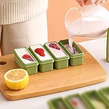 Silicone Ice Cube Tray with Lid for Freezer, Premium Stackable Large Ice Cube Molds for Whiskey, Cocktails,Easy Release (Green)