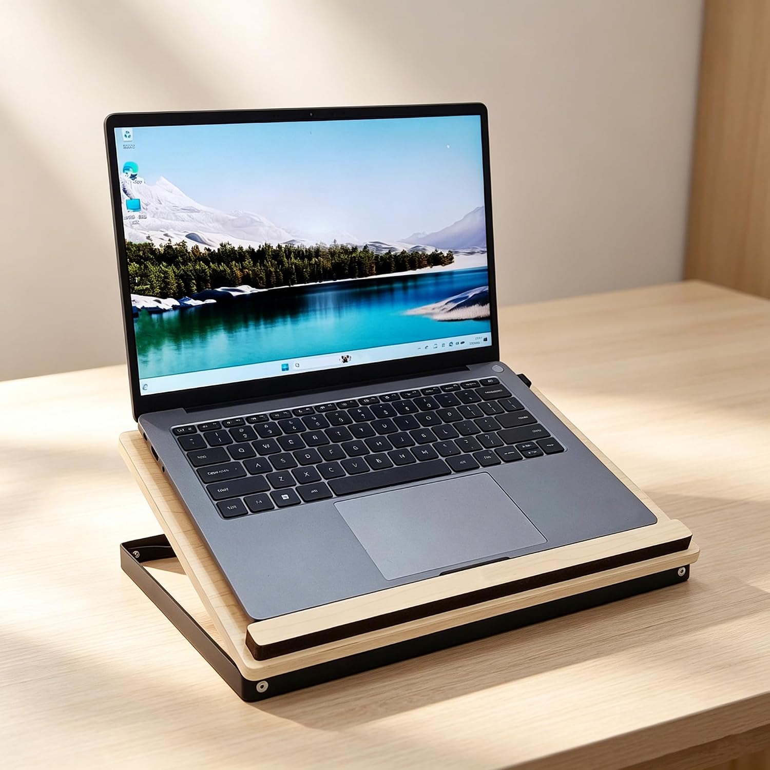 Wood Desktop Book Stand for Reading,Angle Adjustable