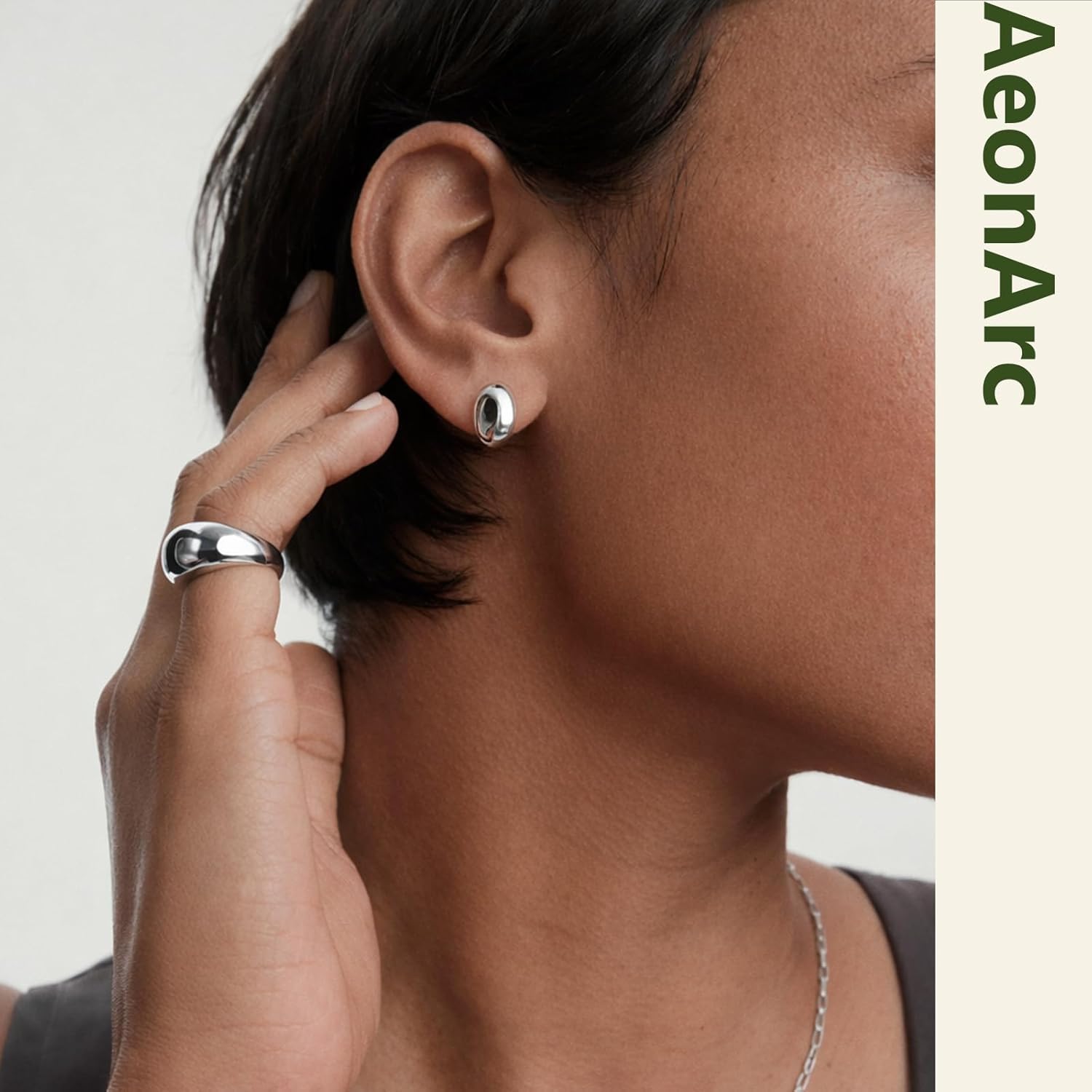 Minimal Dome Stud Earrings for Women, Silver Ball earrings for Everyday Wear & Stacking