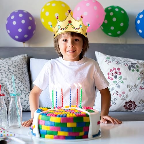 Miniatura 7 de Epakh Juego de 27 coronas de fiesta de princesa, 16 piezas de coronas de princesa con 11 calcomanías de diamante, suministros de fiesta de princesa