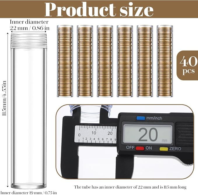 Envase para almacenamiento de monedas 40 piezas miniatura 3