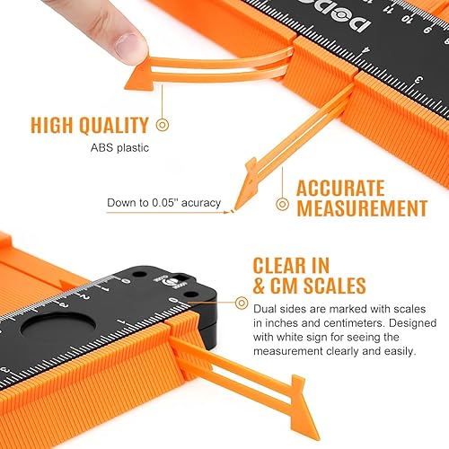 Miniatura 32 de dodowin Medidor de contorno con cerradura, regalos del día del padre para hombres, cumpleaños, papá, marido, él, herramienta de contorno