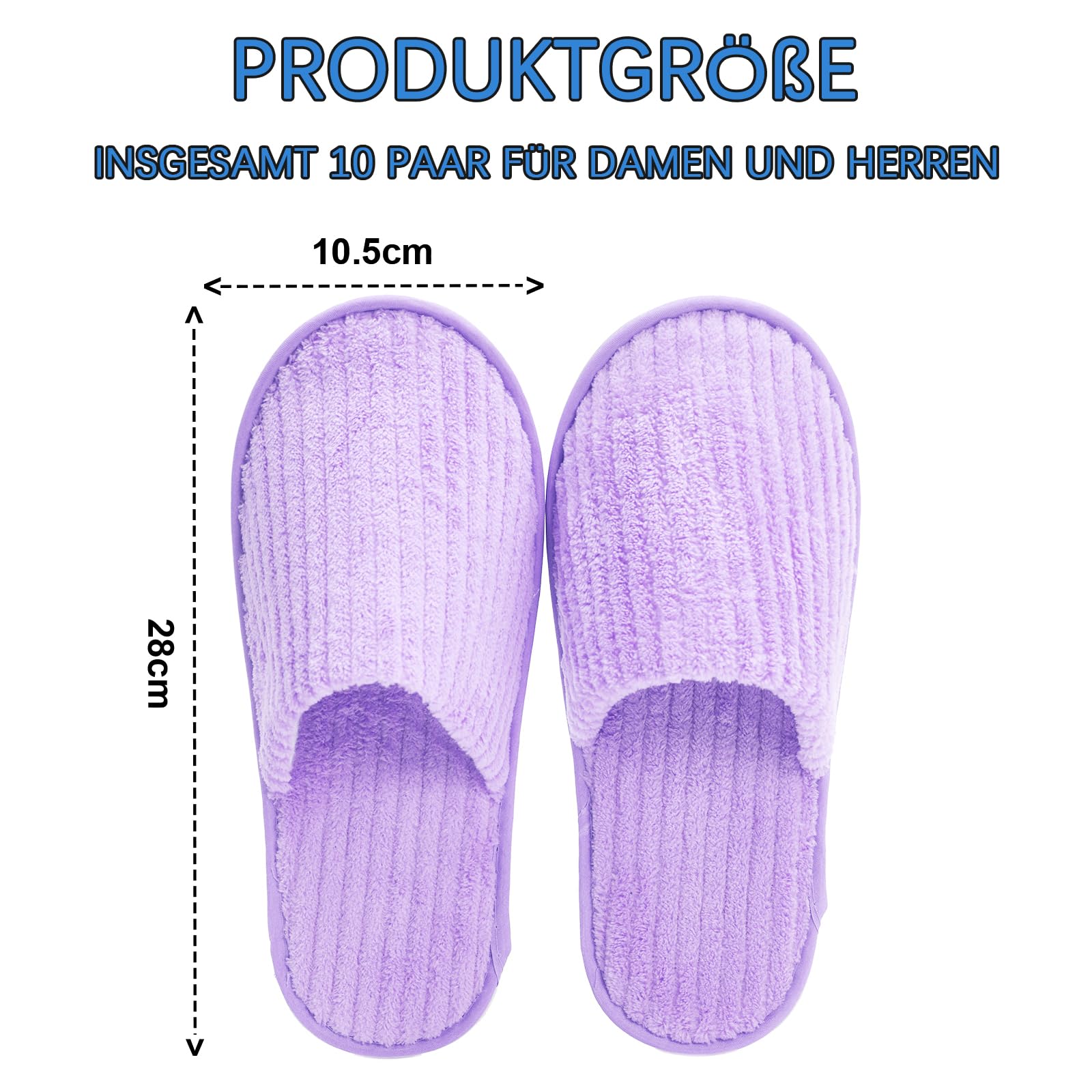 10 Paar Hotelslipper aus Korallenvlies, 5 Farben, für Damen und Herren | Weich, leicht und mit strukturierter Sohle – wiederverwendbare Gästehausschuhe für Hotel, Spa, Reise und Zuhause