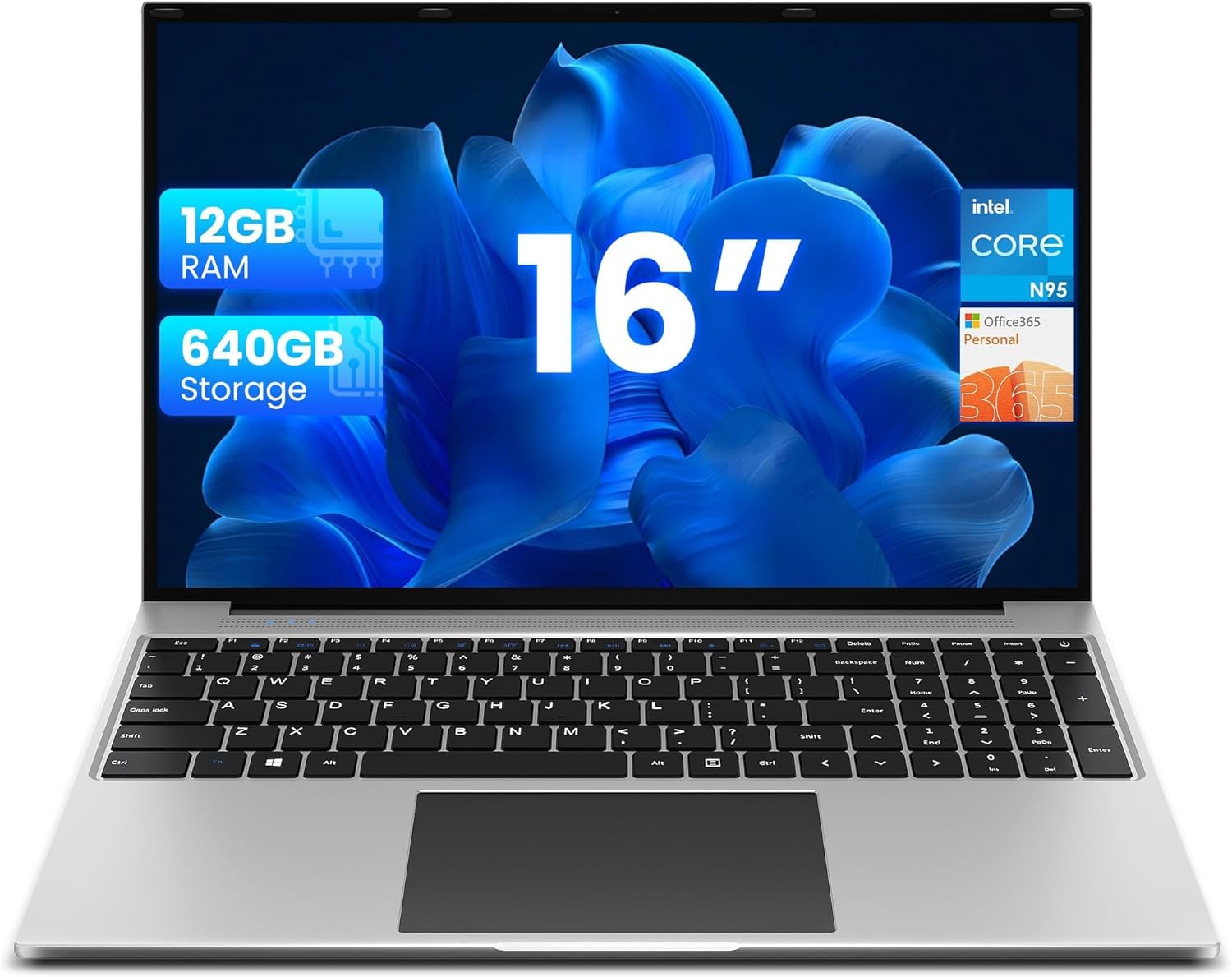 jumper Computer Portatile 16 Pollici Custodia in metallo, Fino a 2,5 GHz Celeron (12GB RAM 128GB eMMc+512GB SSD), PC Portatile Installato 1 Anno 365 Office, 1920 x 1200 IPS, Bluetooth4.0, USB 3.0 × 2