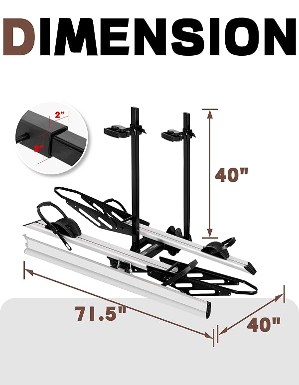 Young E-Bike Rack Hitch Mount Platform Style for Cars Trucks SUVs Minivans RV, fits E-Bike with Up to 5-inch Fat Tire, 200 lbs Capacity, Anti-falloff 360° Swirl Structure by Young Electric - Image 8