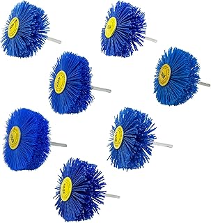 IZHIUTP Cabezal de Pulido abrasivo con Cepillo de Rueda de Nailon con vástago roscado de 1/4'', 7 Piezas de Cepillo de Rueda de Pulido for Eliminar corrosión, óxido y Pintura, Azul