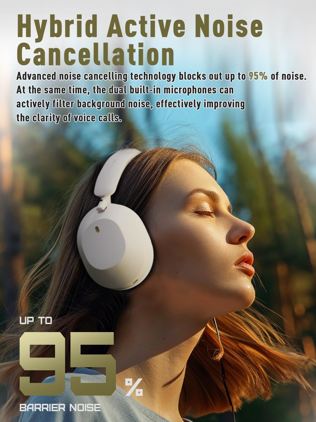 iKF-Solo Wireless Headphones Bluetooth 5.3 Active Noise Cancelling Smart App Control 35ms Low latency Support wired wireless Hi-Res Audio for iOS/Android/PC/PS5/Switch/Xbox (YunYan-White)