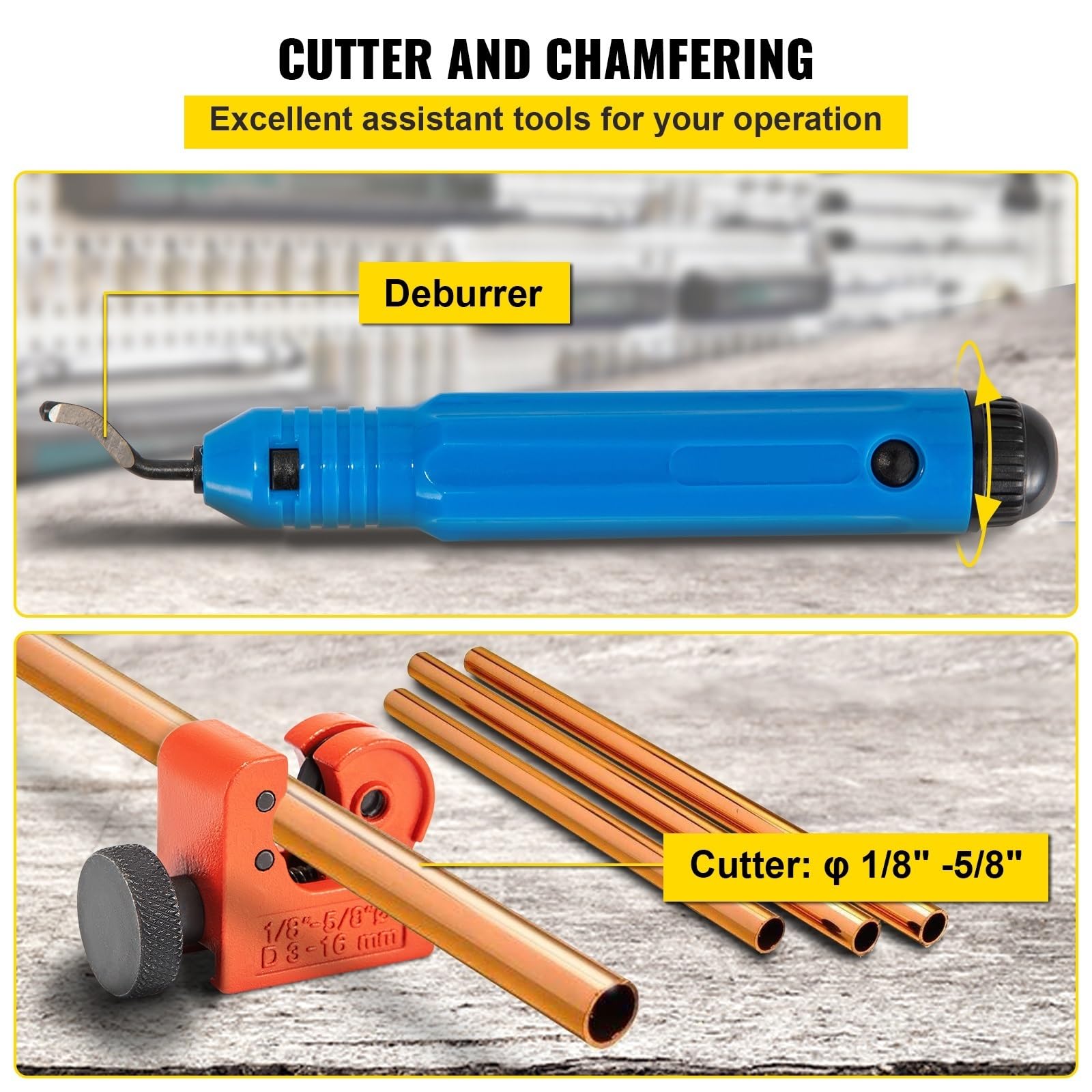 EDEDE Espansione idraulica e Kit di Strumenti a Doppia svasatura Espansore for Tubo in Rame HVAC Morbido da 1/4" a 3/8" Strumento for la Riparazione della svasatura del Freno