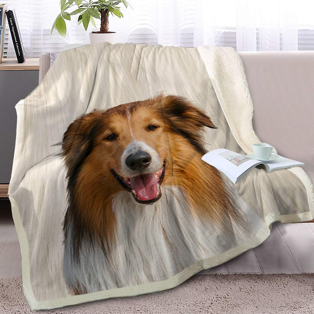 dog print fleece blanket
