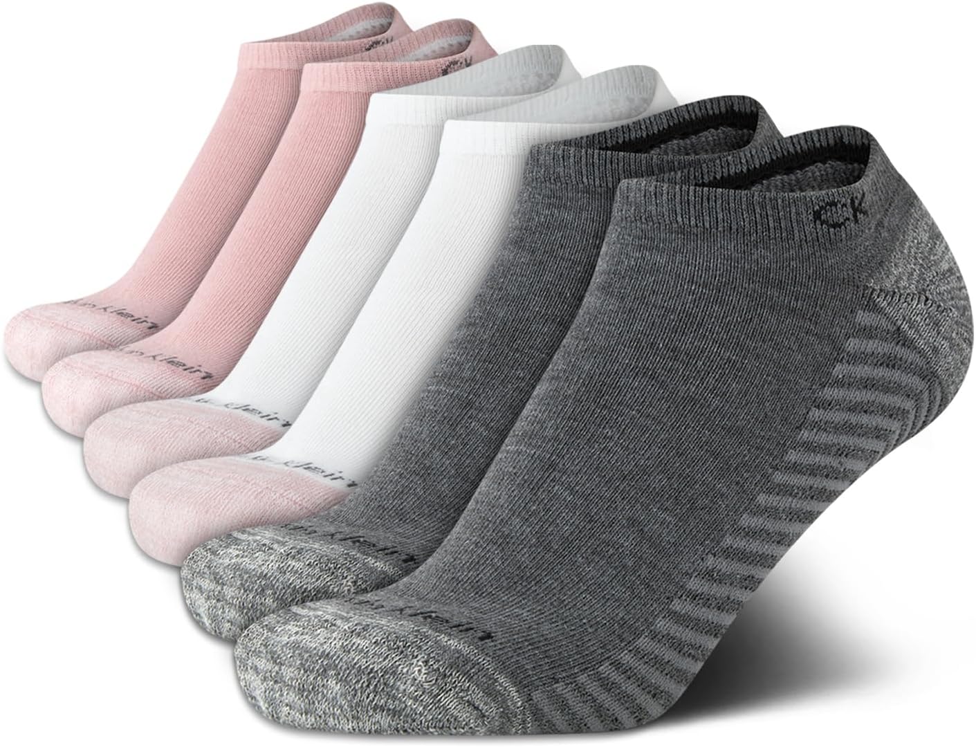 Calvin Klein Womens No Show Socks - 6 Pack Cushioned Athletic Performance Low Cut Running Socks for Women