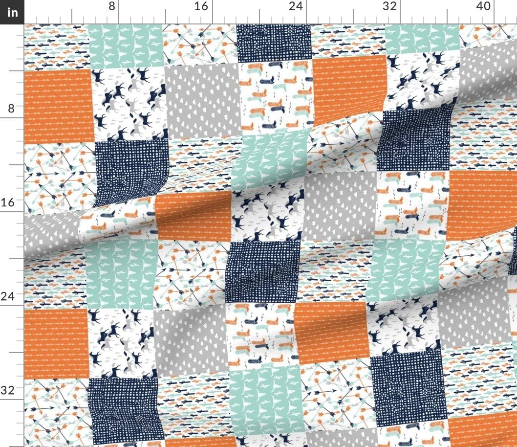 Spoonflower Fabric - Western Cheater Quilt Nursery Cactus Cowboy Boy Printed on Petal Signature Cotton Fabric by The Yard - Sewing Quilting Apparel Crafts Decor