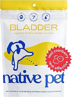 Native Pet Dog UTI Treatment - Cranberry Chews for Dogs and Cat UTI - Bladder Control for Dogs - Dog Urinary Tract Infection Treatment - UTI Medicine for Dogs - Dog Cranberry Supplement - 30 Chews