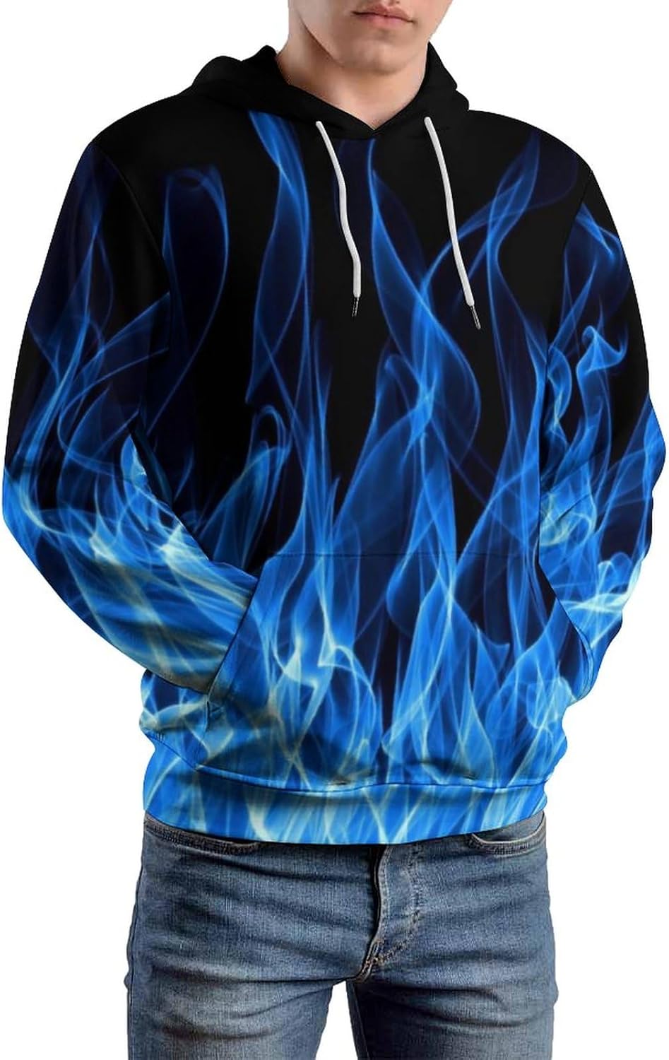 Black Rainbow Paint Pullover Hoodie 3D Novelty Graphic Hooded Sweatshirt Hoodies for Men Women - Image 2