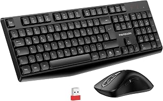 QWERTZ Kabelloses Tastatur Maus Set, Deutsch-Layout, Nummernblock – Schwarz