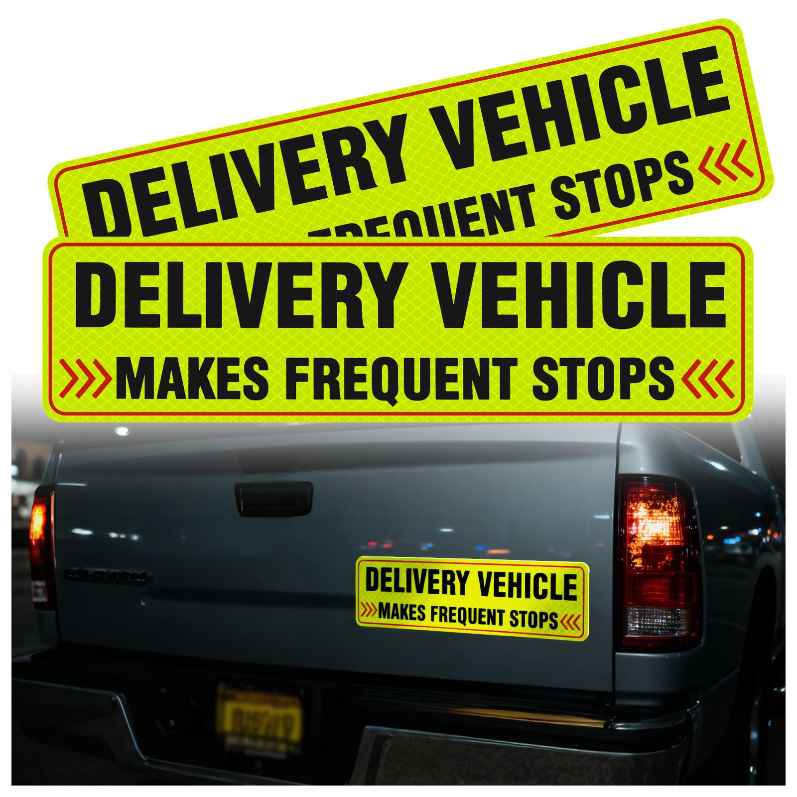 2PCS Reflective Delivery Driver Magnet for Car,Eye-catching Frequent Stops Car Magnet as Delivery Driver Accessories,Waterproof Deliveries Magnetic Cars Sign Cars Accessories