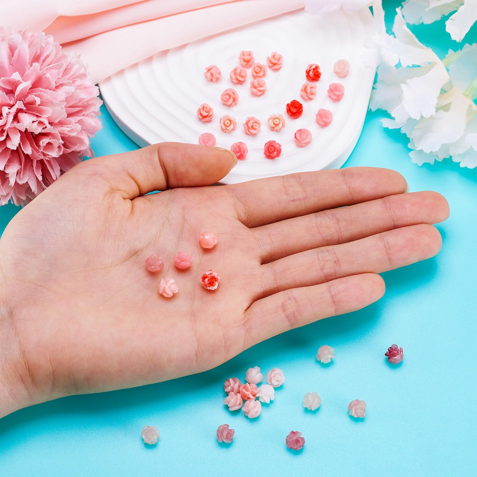 100 pz/lotto Perline Fiore Perline Acriliche Trasparenti Colorate Perline Sparse Per I Bambini Ragazze Gioielli FAI DA TE Che Fanno Collana Del Braccialetto  36
