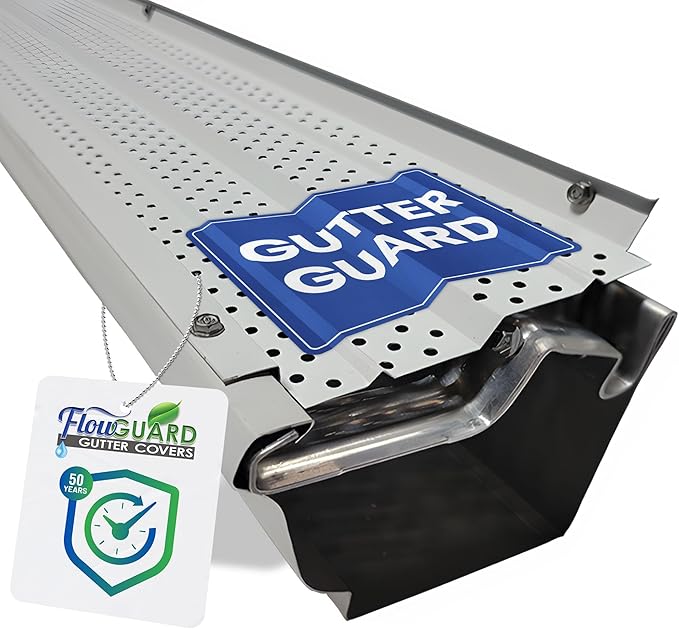 FlowGuard High Clearance Premium 50Year Gutter Cover System White 5