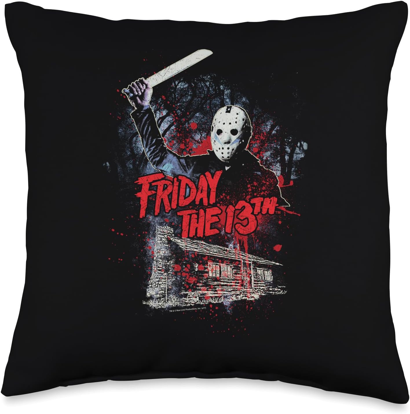 Friday the 13th Jason Cabin Throw Pillow