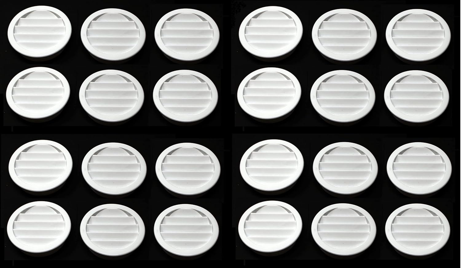 2.5" Round Plastic Louver Soffit Air Vent Reptile Screen Grille Cover (24, White)