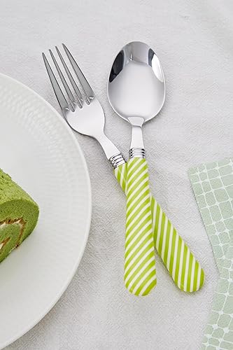 Miniatura 7 de ANNOVA Juego de cubiertos coloridos de acero inoxidable para cocina, incluye cuchillos, tenedores, cucharas, tenedores de ensalada y cucharas de