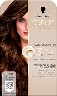 Creme Supreme, Schwarzkopf, Coloration Permanente Creme Soin, Couverture 100% Cheveux Blancs, Resultat Couleur Uniforme, 3...