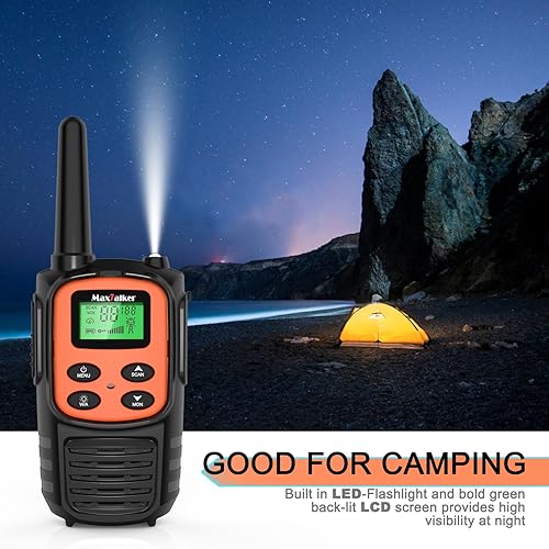 Miniatura 6 de Walkie Talkies para adultos, paquete de 2 radios recargables de 2 vías, accesorios de senderismo, equipo de campamento, regalo de Navidad para niños