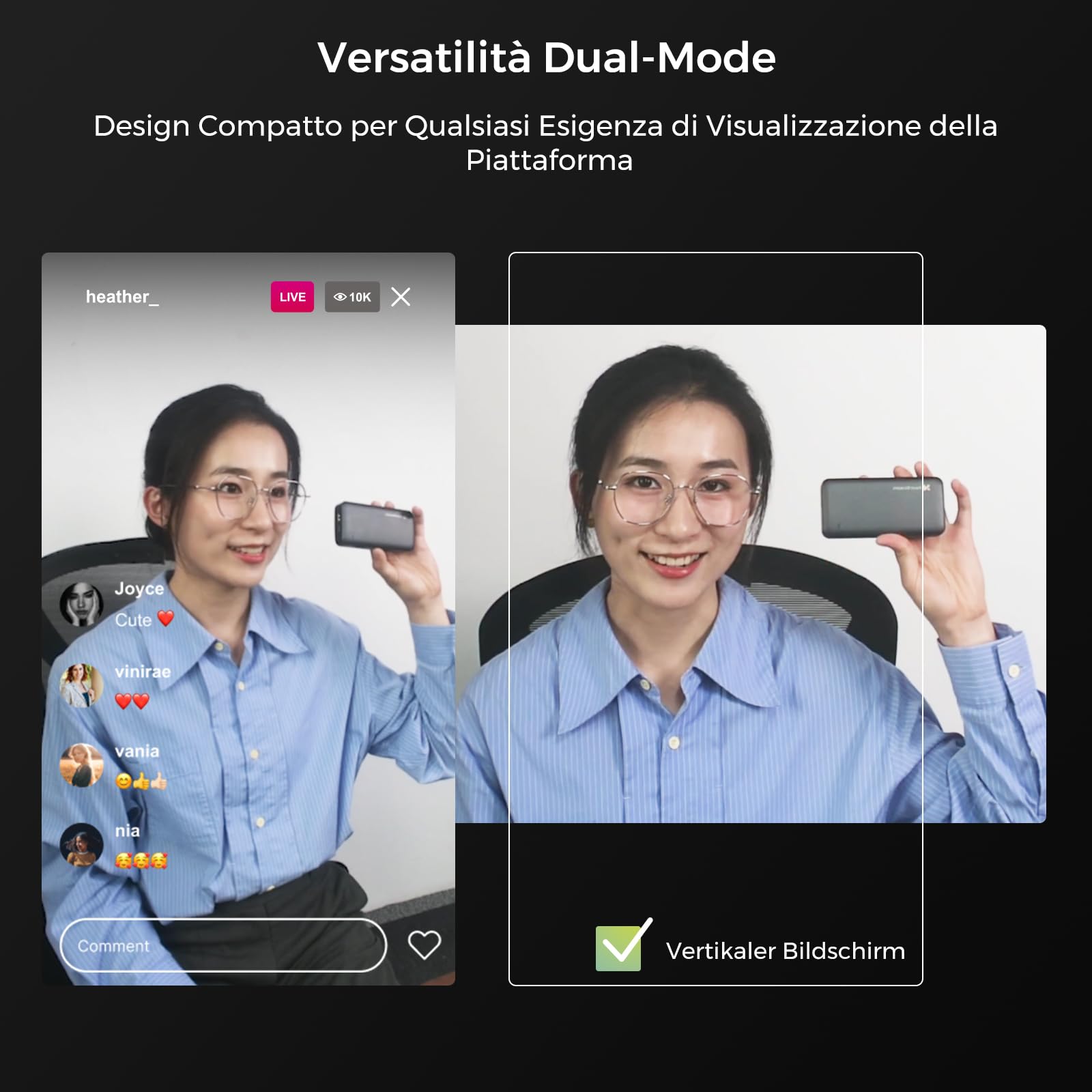 NearStream Webcam 4K per PC, HD 1080P 60FPS Streaming Webcam con microfono, Computer Camera per Desktop, Gaming, Videochiamate, Controllo software FOV regolabile, Autofocus (V08AF)