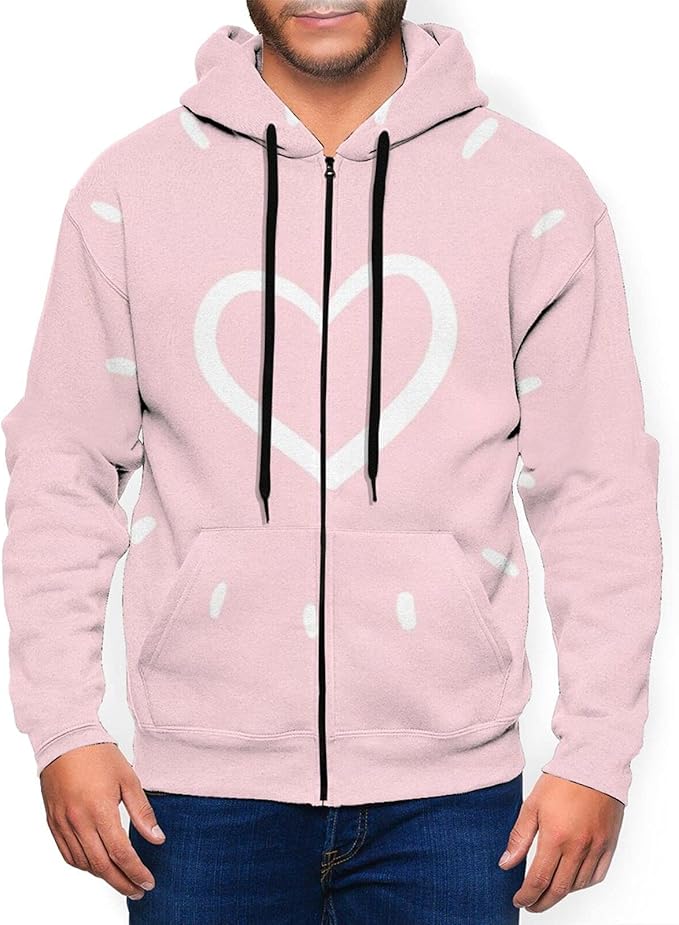 Amazon Co Jp ピンクハート パーカー メンズ トレーナーパーカー おしゃれ ジッパー フーディ スウェットパーカー 長袖 フード付き ポケット付き プルオーバー カジュアル ライト パーカー ファッション