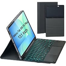 Keyboard Case for Samsung Galaxy Tab S10 FE Plus/S10 FE+ 13.1-Inch 2025, Detachable 7 Colors Backlit Bluetooth Keyboard, Smart Touchpad, Folio Cover with S Pen Holder Black