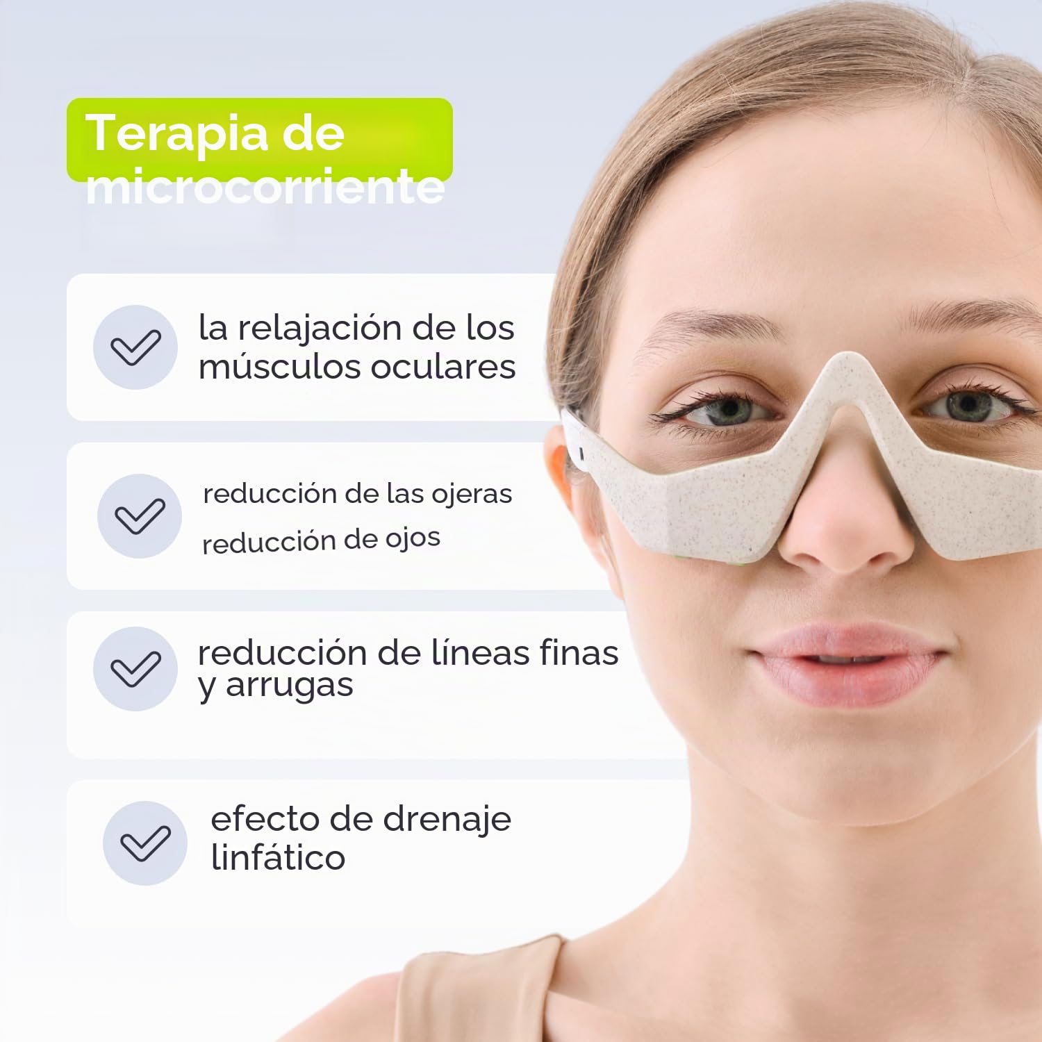 GESS Kuper - Gafas de microcorriente con 3 modos de intensidad, recargables, antienvejecimiento, levantamiento de la piel del contorno, microcorrientes faciales, estiramiento facial y antiarrugas