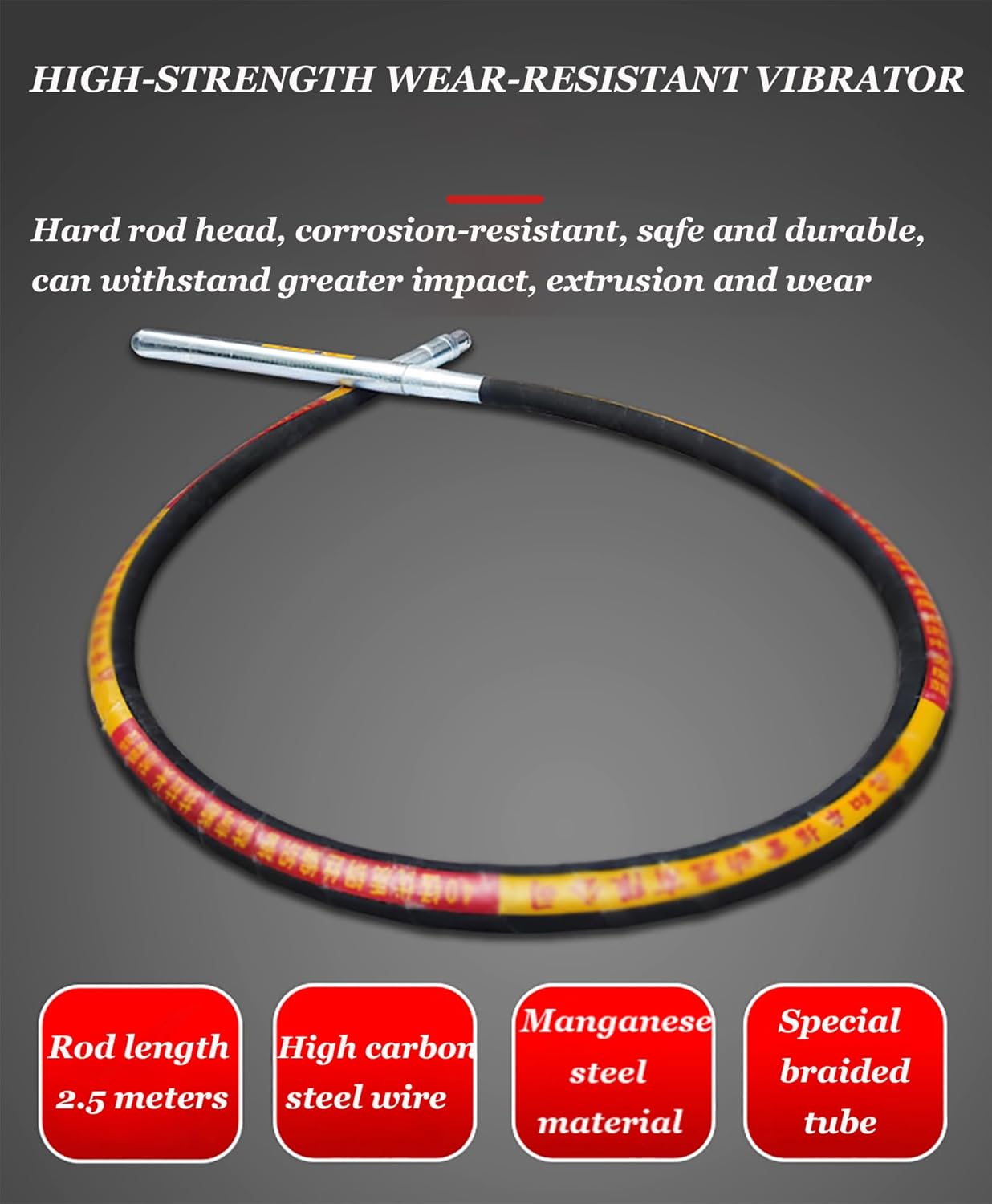 Backpack Concrete Vibrabrater, 4-Stroke Portable Cement Vibrator, Concrete Air Bubble Remover, 6500RPM Power Screed Motor Cement Vibrating Tool