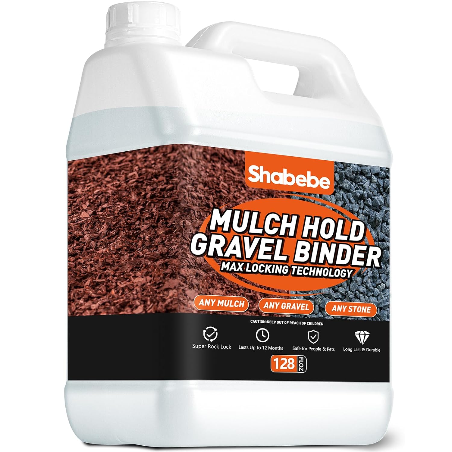 Mulch Hold for Landscaping, 1 Gallon 20X Super Hold Rock Glue Gravel Binder,100% Water-Permeable Pea Gravel Stabilizer, Pet Safe Long Lasting Mulch Stone Adhesive for Paths, Patios & Borders