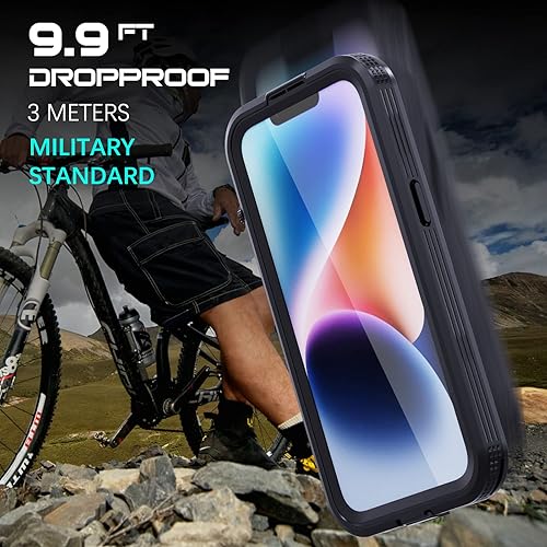 Miniatura 3 de Ezanmull Funda impermeable para iPhone 14 con protector de pantalla integrado, a prueba de polvo, a prueba de golpes, a prueba de caídas, cubierta