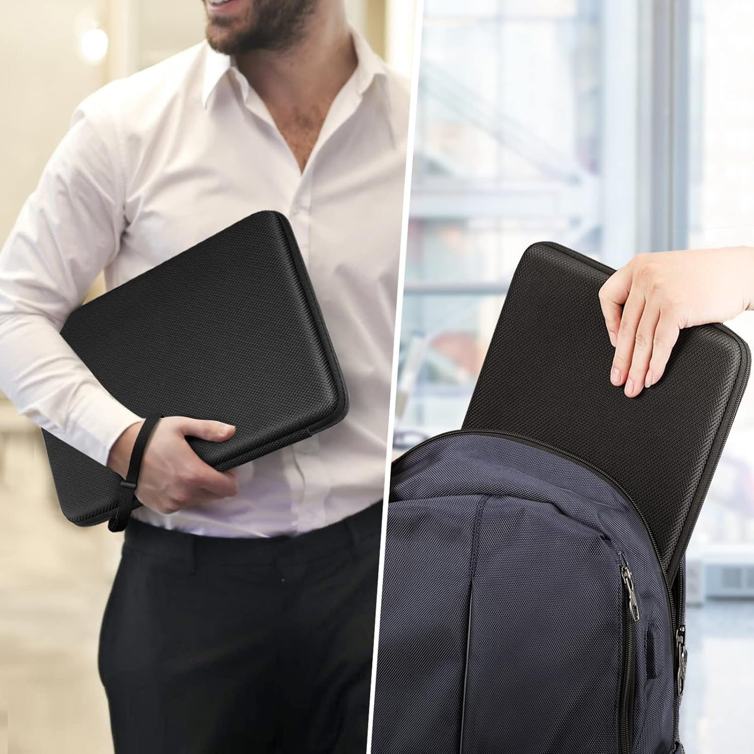 FINPAC 14-inch Hard Laptop Sleeve Case Compatible with Acer Chromebook Lenovo, HP, ASUS, Dell, Acer Laptop Notebook Ultrabook, Water-Resistant Shockproof Computer Bag, Black - Image 7