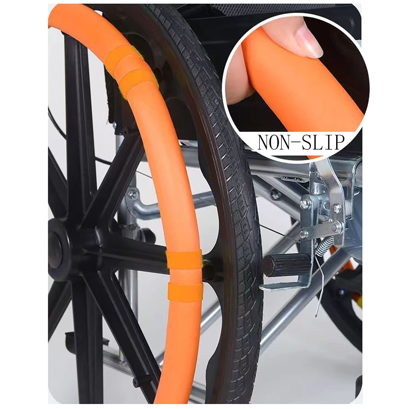par de Fundas para sillas de Ruedas, Fundas de Silicona para Llantas de Empuje para sillas de Ruedas de 22/24 Pulgadas, Funda Protectora Antideslizante Resistente al Desgaste, Cubierta para empuñadu