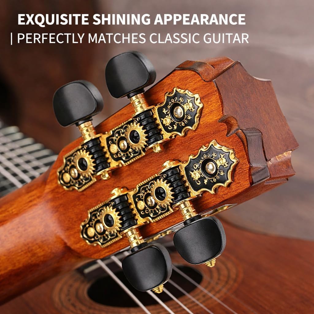 Guitar Machine Heads, Metal Plastic 3L3R Guitar Machine Heads Tuning Keys Pegs Replacement for Acoustic