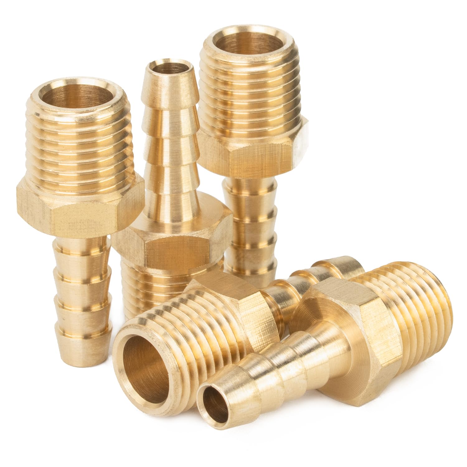 5 Raccords En Laiton Barbelé 6 Mm - Filetage Mâle BSPT, Pour Tuyaux Eau/carburant/air