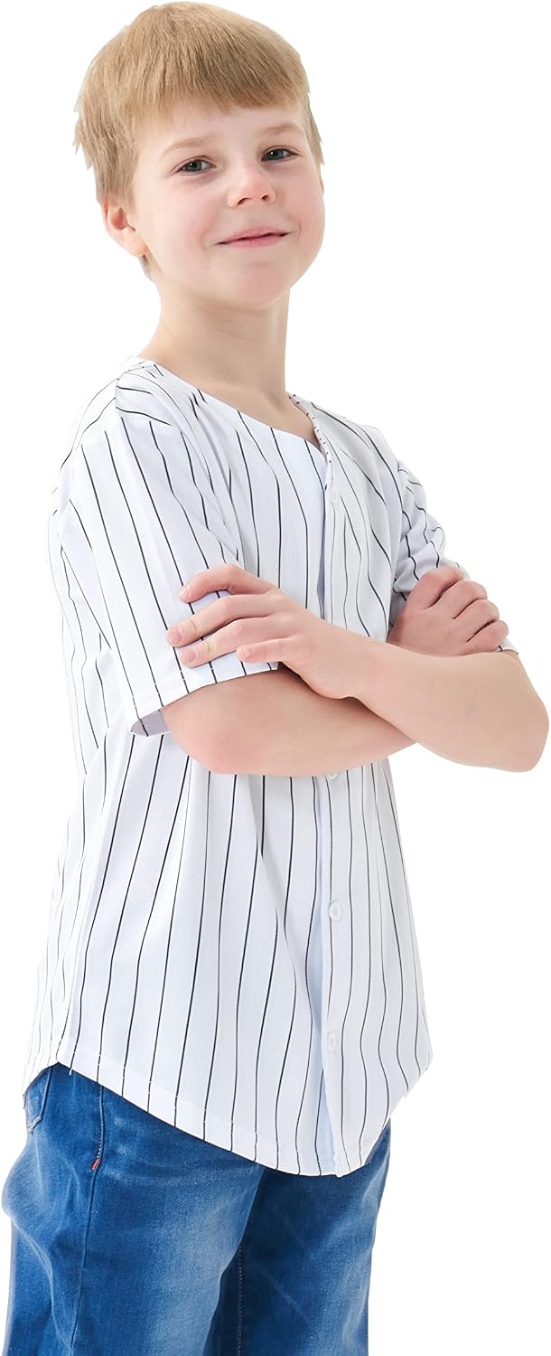 Yuji Itadori Kids Baseball Jersey Button Boys Short Sleeve T-Shirts Hip Hop Fashion Casual Sports Solid Color Shirt