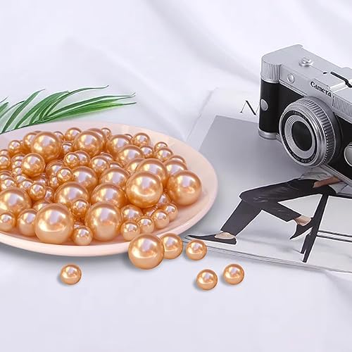 Miniatura 3 de 160 perlas para relleno de jarrón, perlas de maquillaje sin agujero, para soporte de brochas para decoración del hogar, boda, 101420 (champán)