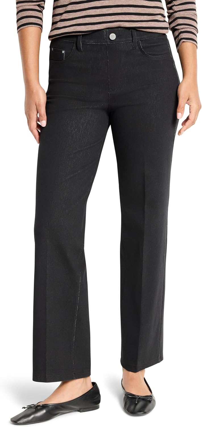 NIC+Zoe Womens 28" Recess Straight Knit Ankle Pull on Jeans