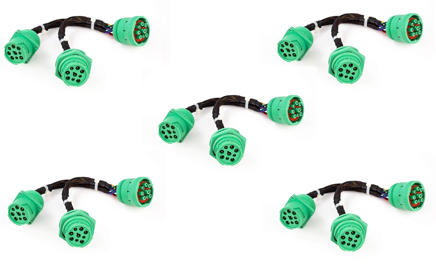 YPP 5pcs TYPE2 SAE J939 Splitter Y Cable 9pin Data Power Extension Cable for Truck ELD GPS Tracker Diagnostic Tools