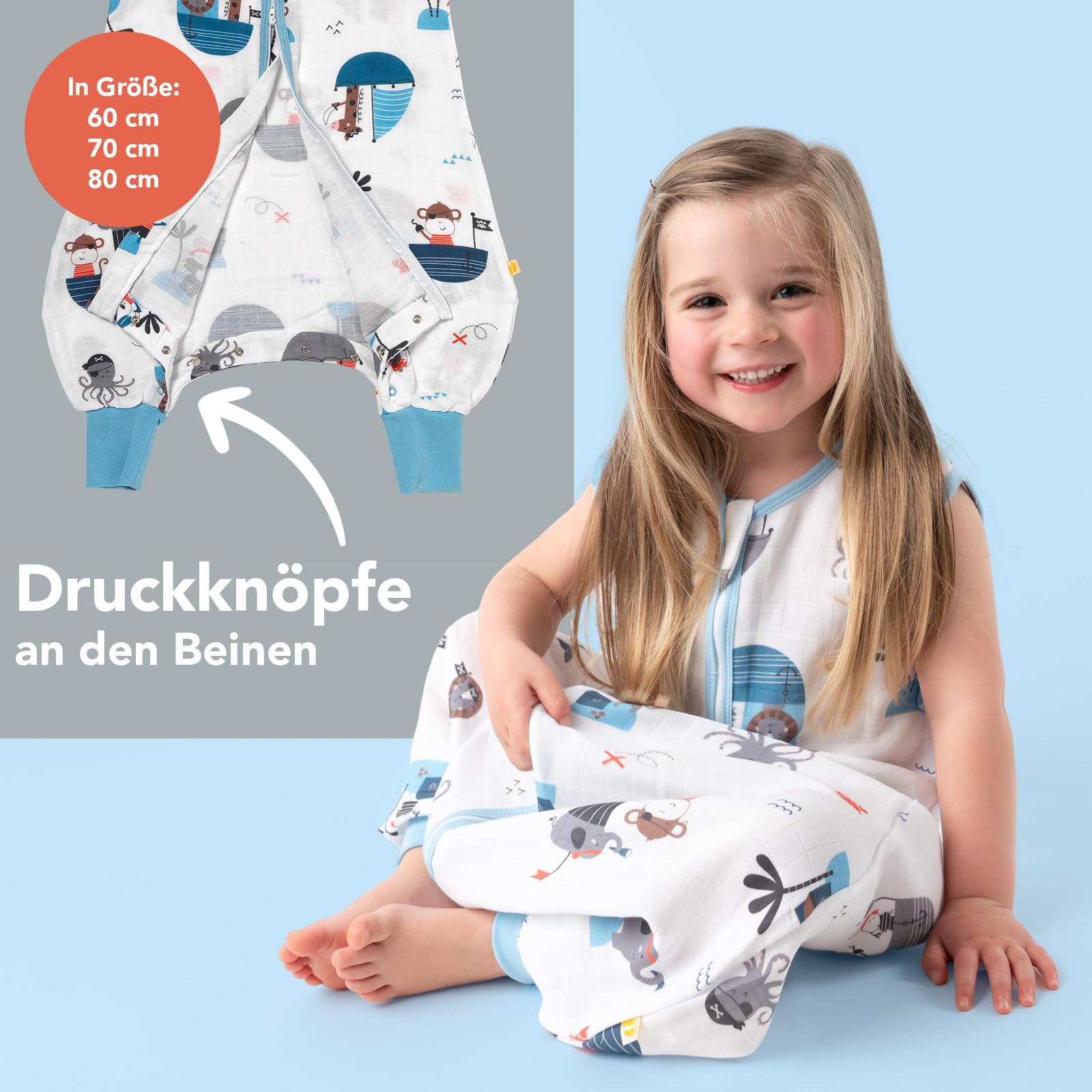 schlummersack Baby Kinder Schlafsack Sommer | mit Füßen, dünn, Sommerschlafsack, 0.5 Tog