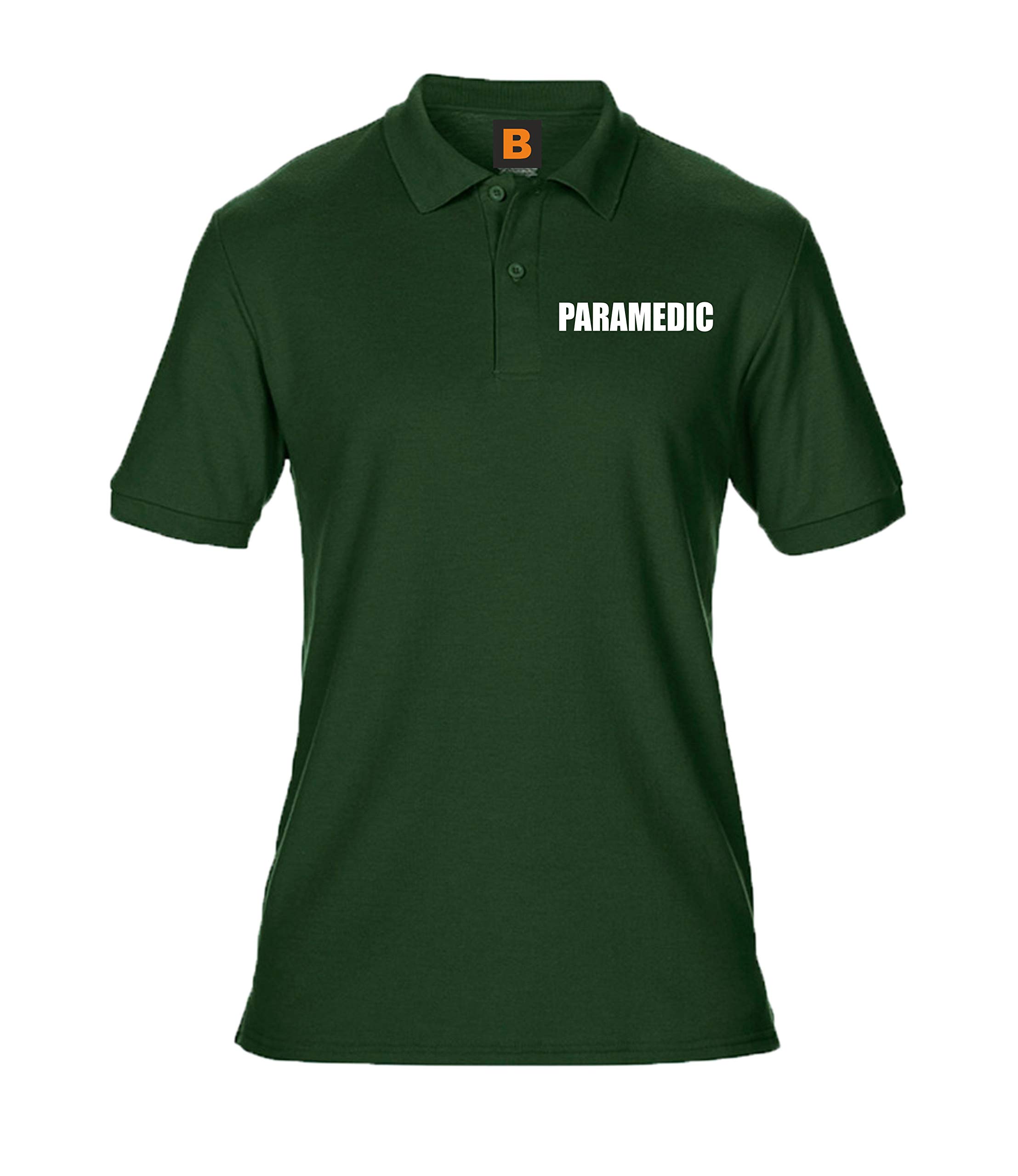Brook Hi Vis Uk Unisex Green Medic Printed Polo Shirt, Medical Clothing Medium