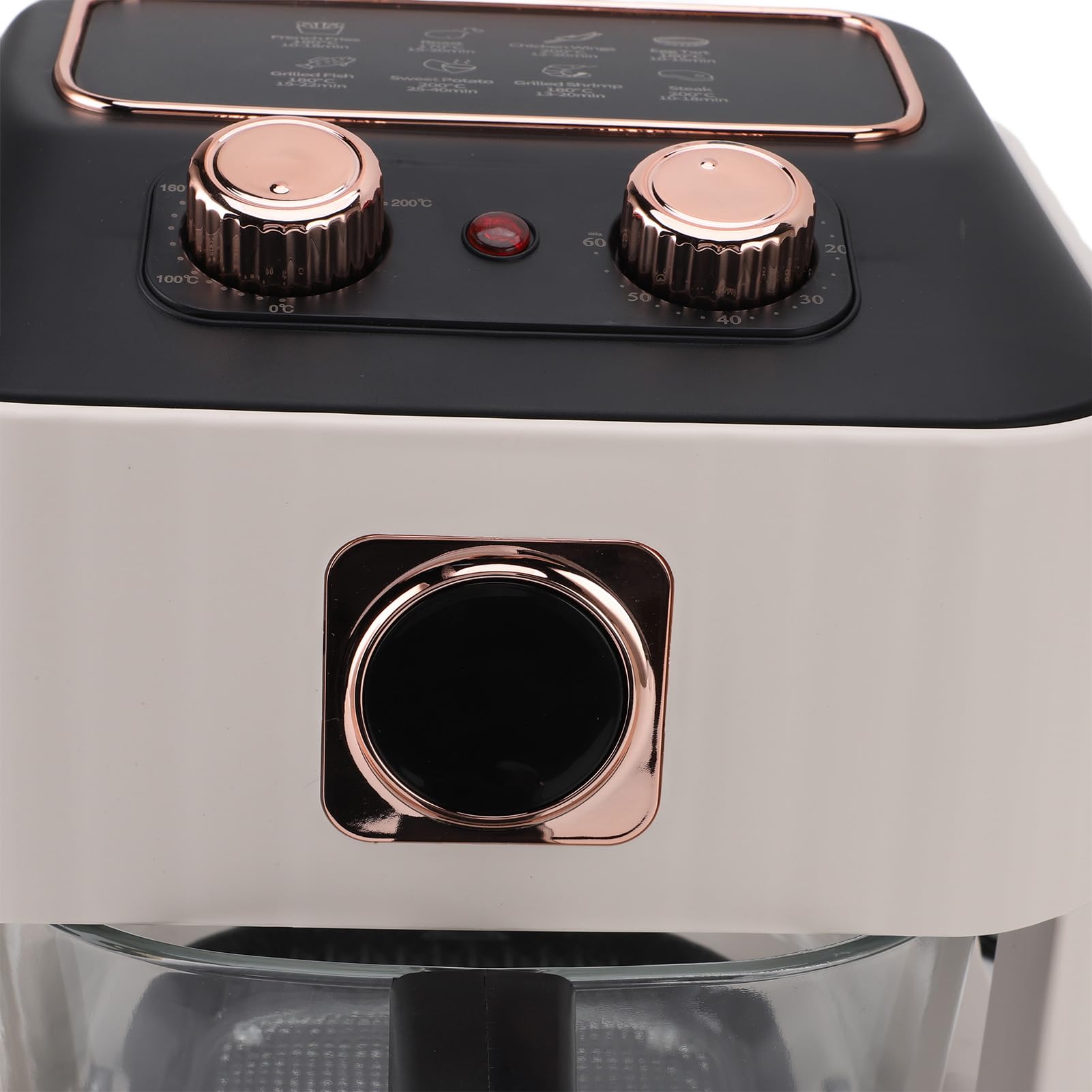 Generic Friggitrice Elettrica Ad Aria da 1000 W, Grande capacità di 6 Litri con Finestra Visiva a 360 Gradi e Controllo Intelligente della Temperatura, per Domestica, Cottura, (Spina europea bianca