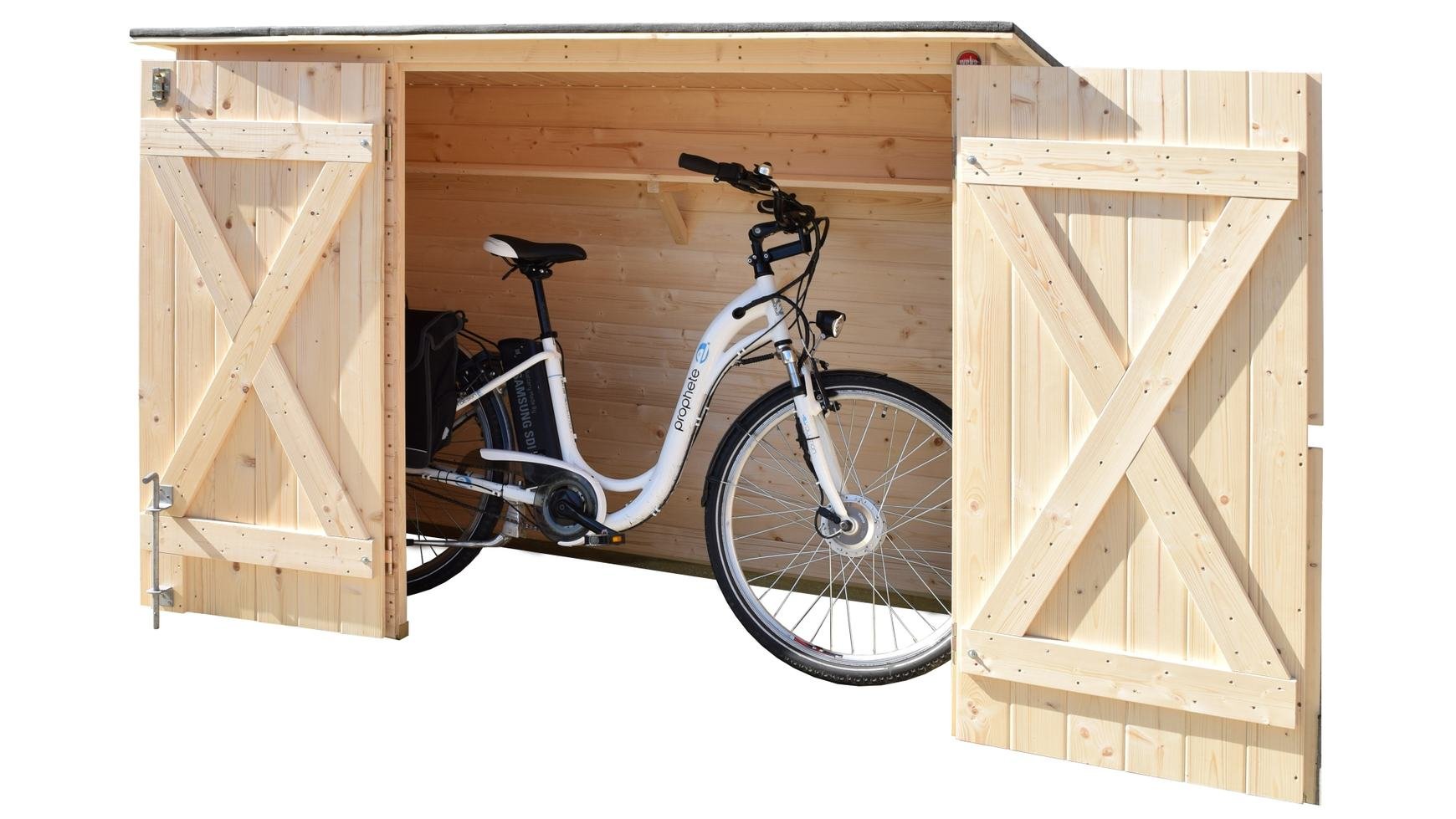 Weka Mehrzweckbox, Fahrrad- und Mülltonnenbox, natur, 219 x 100 x 151 cm