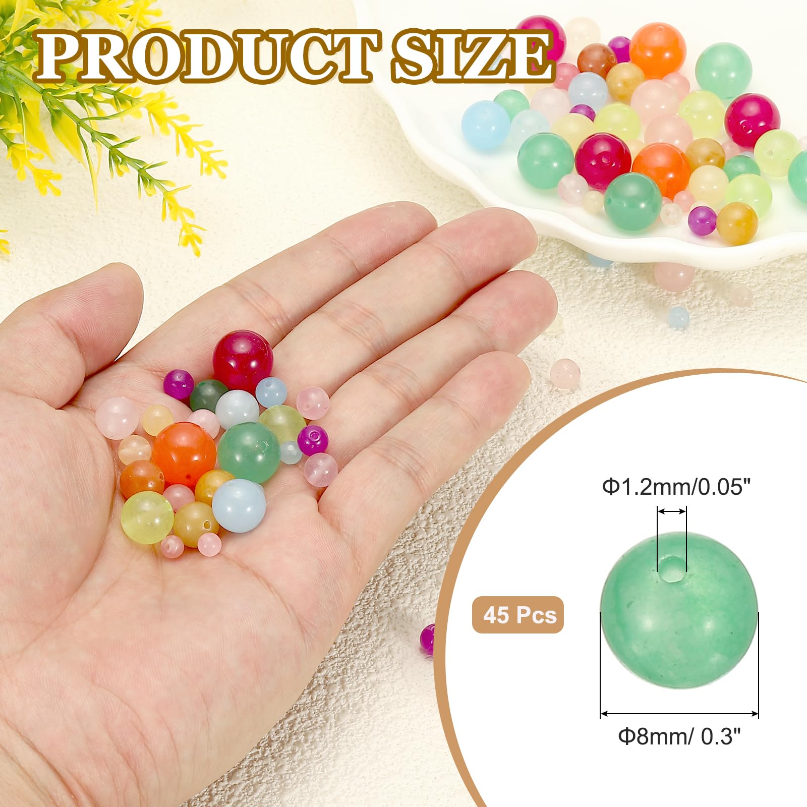 PATIKIL 45 Pcs 8mm Aventurine Green Aventurine Beads - Image 2